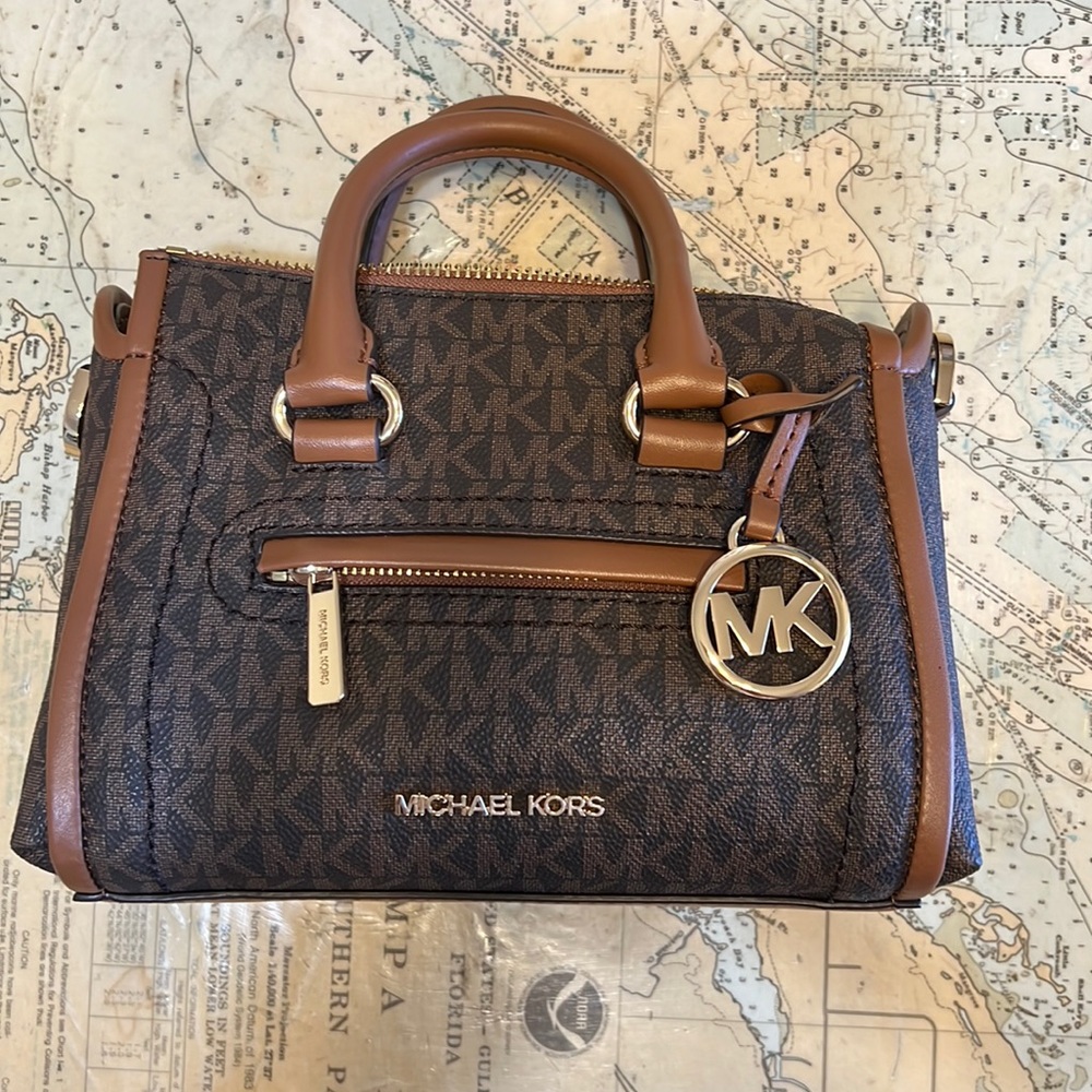 Michael Kors XS Carine Leather Satchel Duffel Handbag